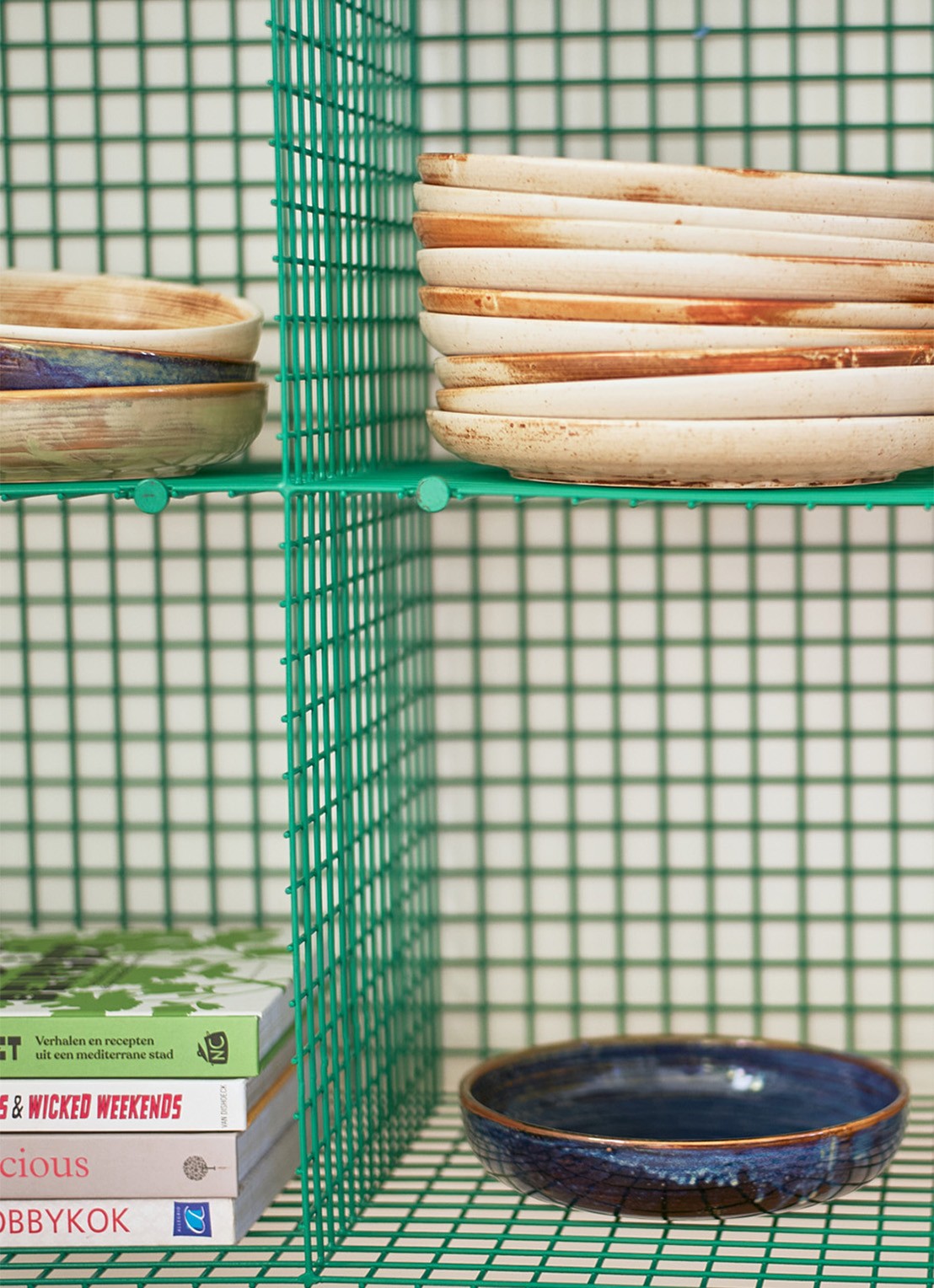 HKliving Chef Ceramics diep bord 21,5 cm - voorkant 2 blauw