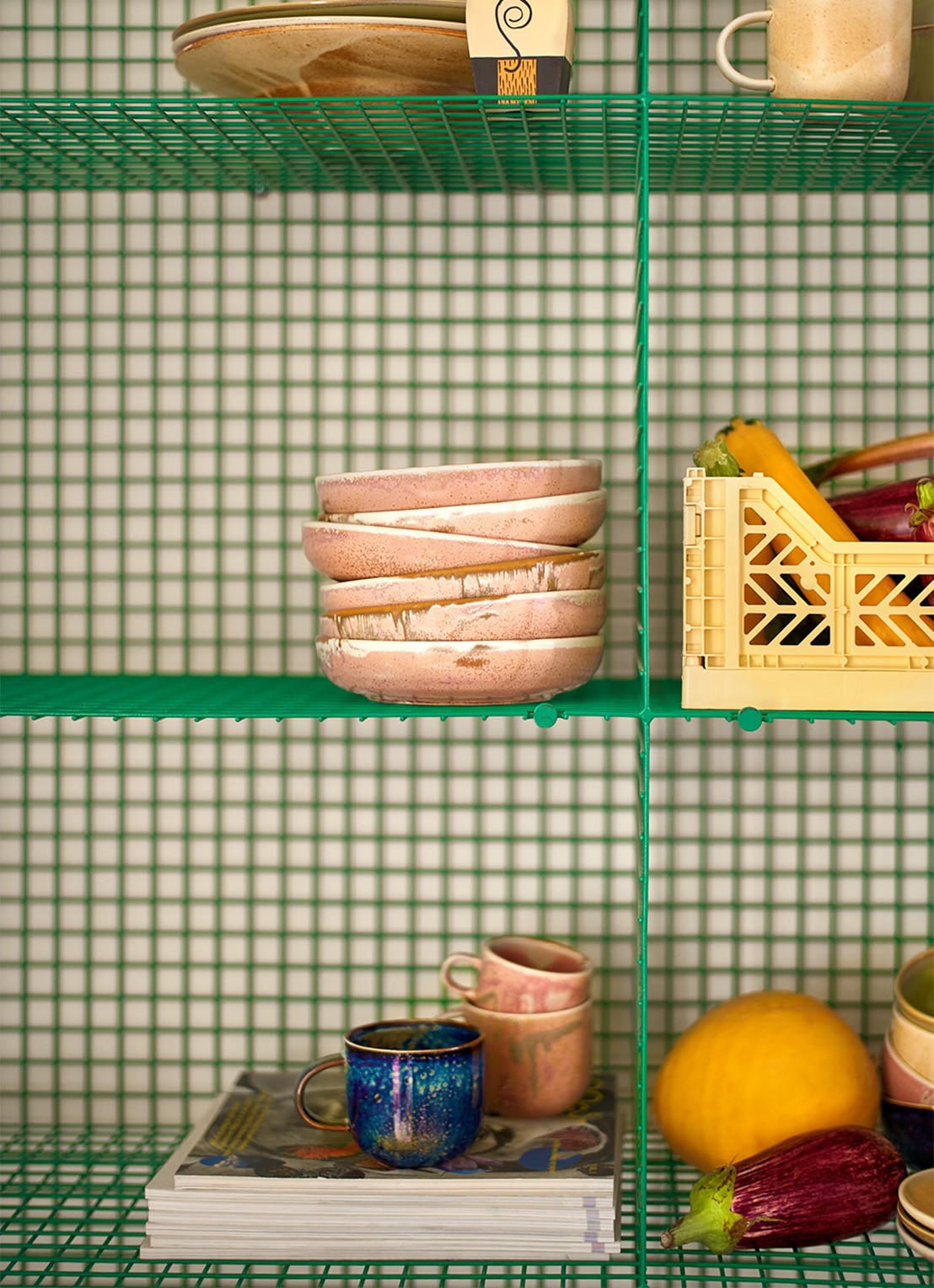 HKliving  Chef ceramics pastabord 28 cm - voorkant 2 okergeel