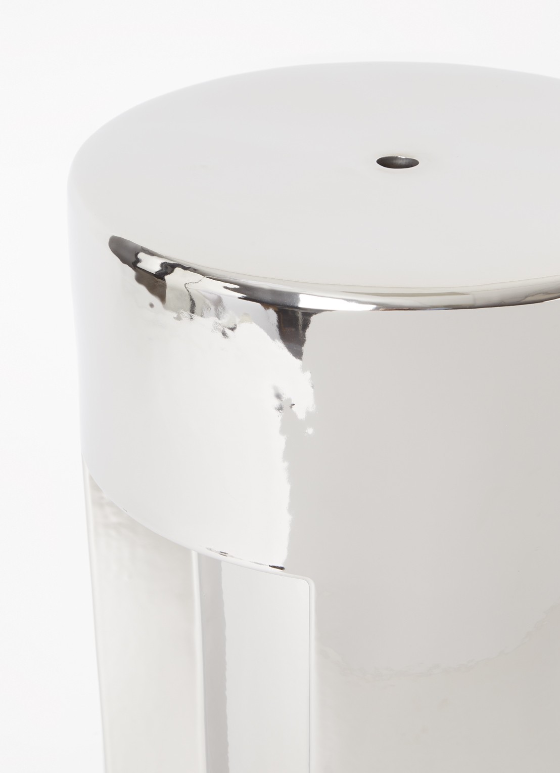 HKliving Chrome bijzettafel 35 cm  - voorkant 2 zilver