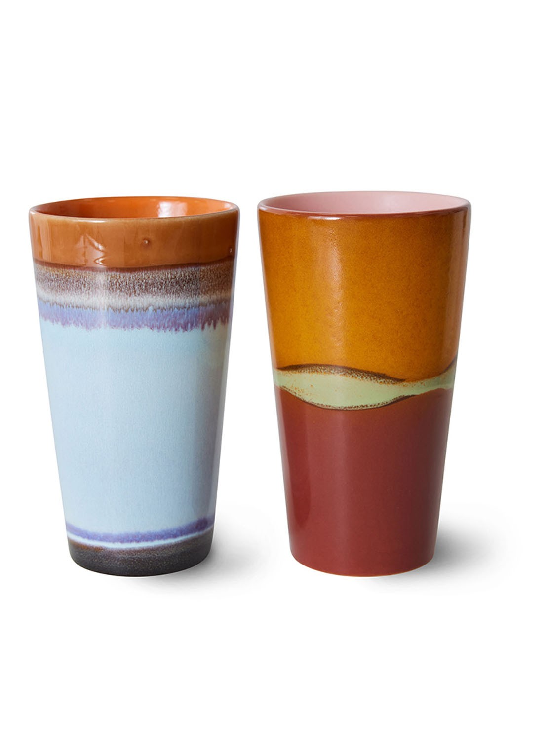 HKliving Clash koffiekopje 30 cl set van 2 - voorkant 3 multicolor