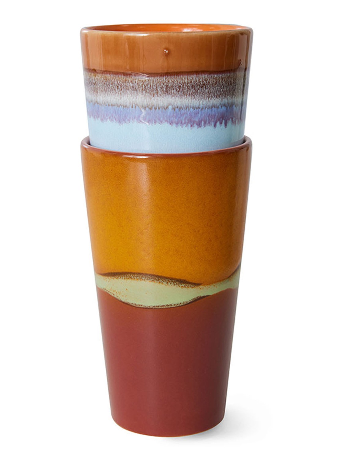 HKliving Clash koffiekopje 30 cl set van 2 - voorkant 4 multicolor