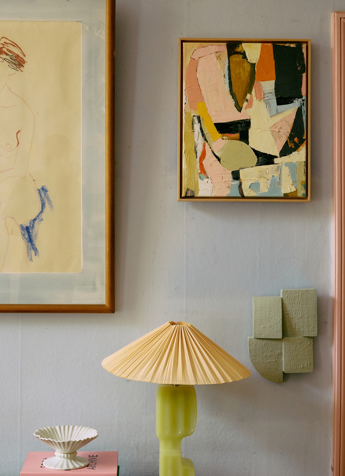 HKliving Colour Compliment wandelement 43 x 53 cm - detail 2 roze