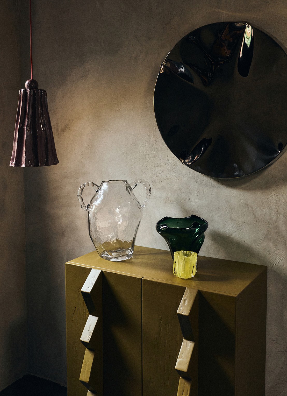 HKliving Coralla kandelaar 10 cm - achterkant 3 geel