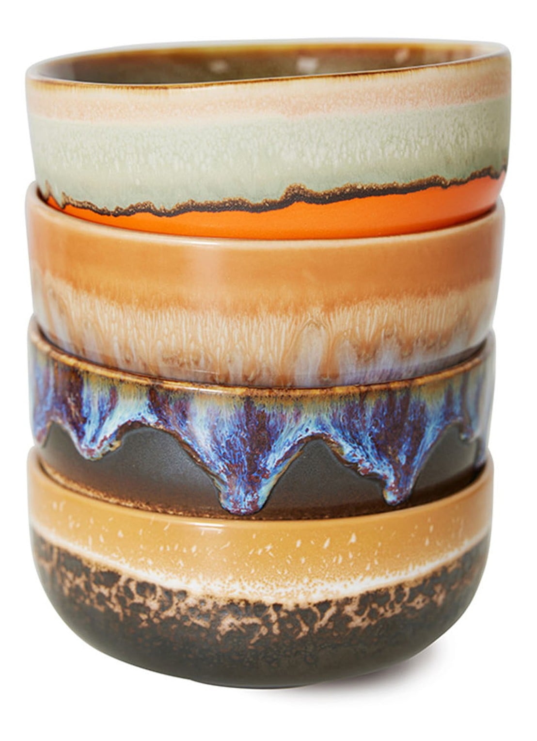 HKliving Crystal kom 11 cm set van 4 - detail 3 multicolor