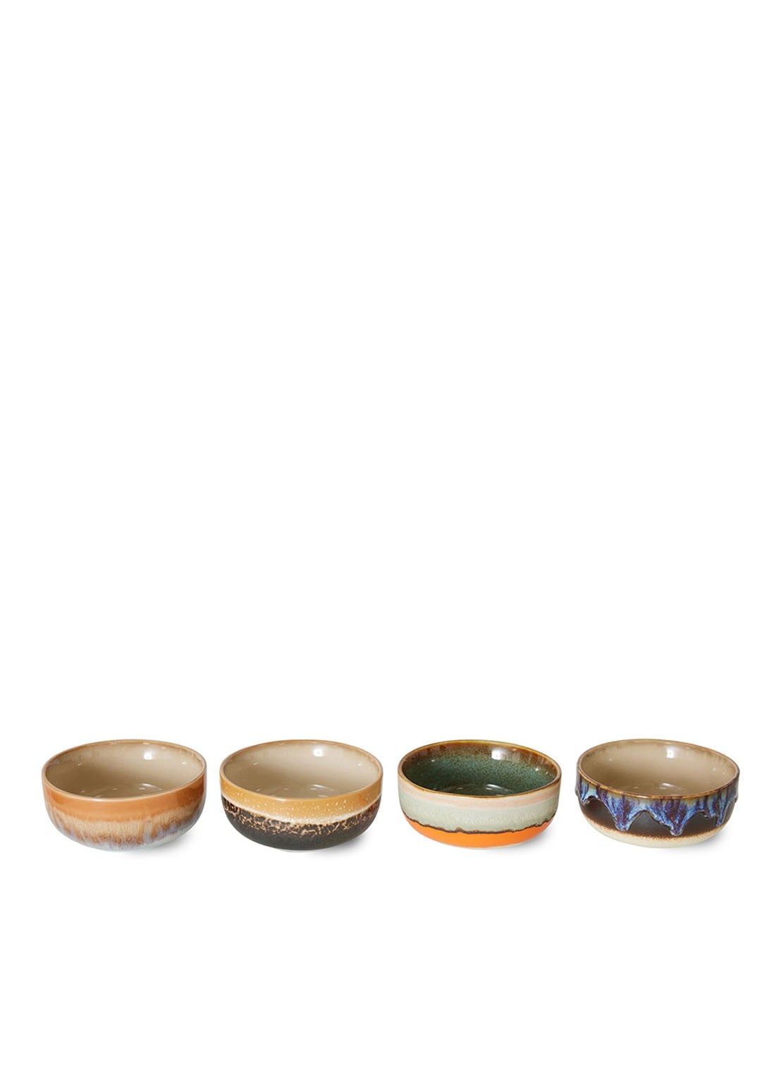 HKliving Crystal kom 11 cm set van 4 - voorkant 2 multicolor