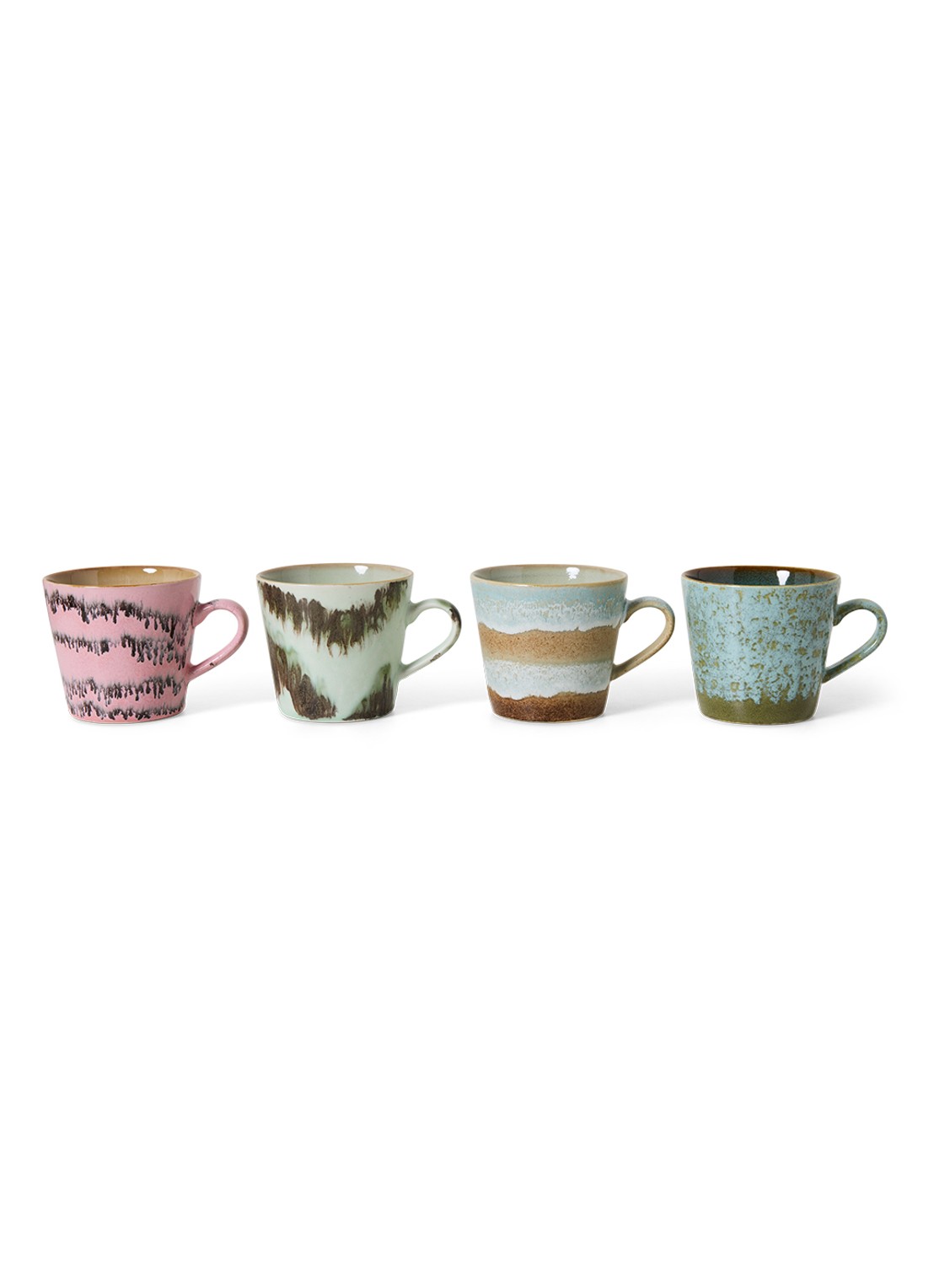 HKliving Dada cappuccino mok set van 4 - detail 3 lichtblauw