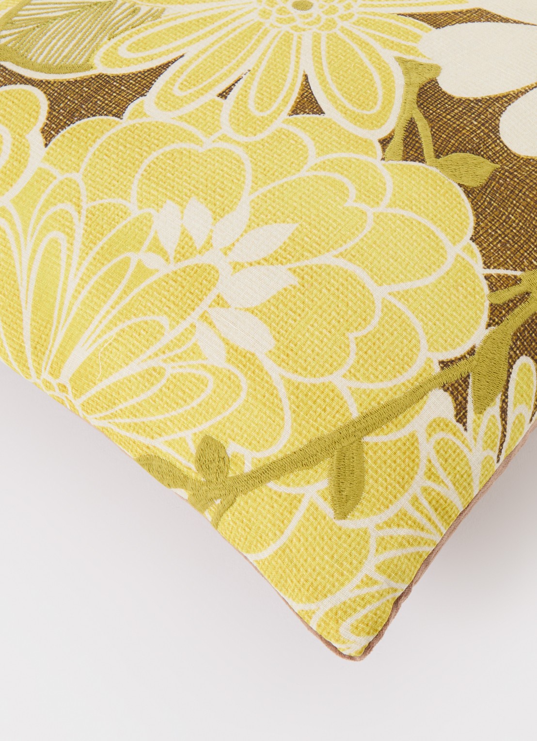 HKliving Daisy sierkussen 35 x 40 cm - detail 2 lime