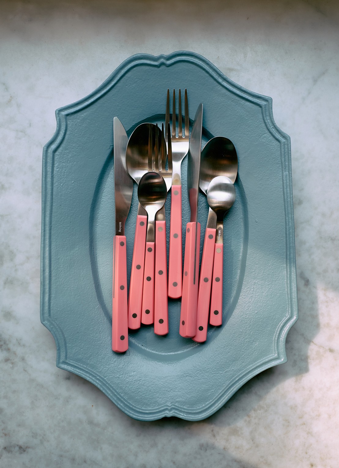 HKliving Dienblad 35,5 x 24,5 cm - achterkant blauw