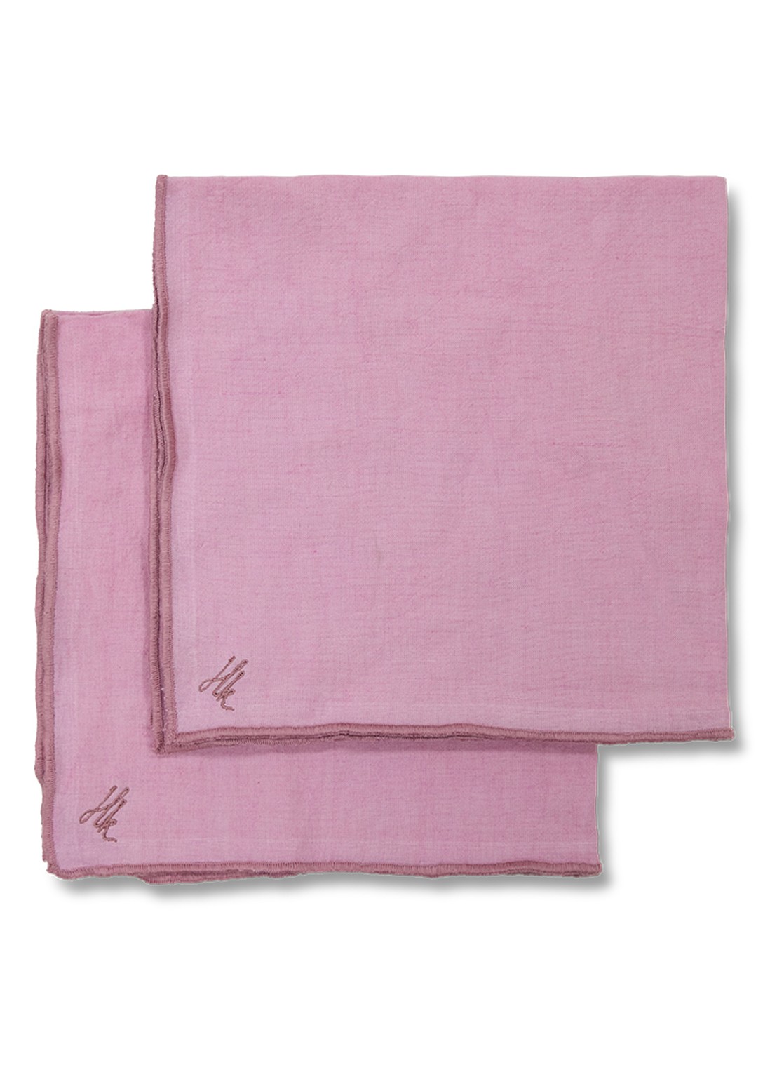 HKliving Ease servetten 50 x 50 cm set van 2 - voorkant 2 roze