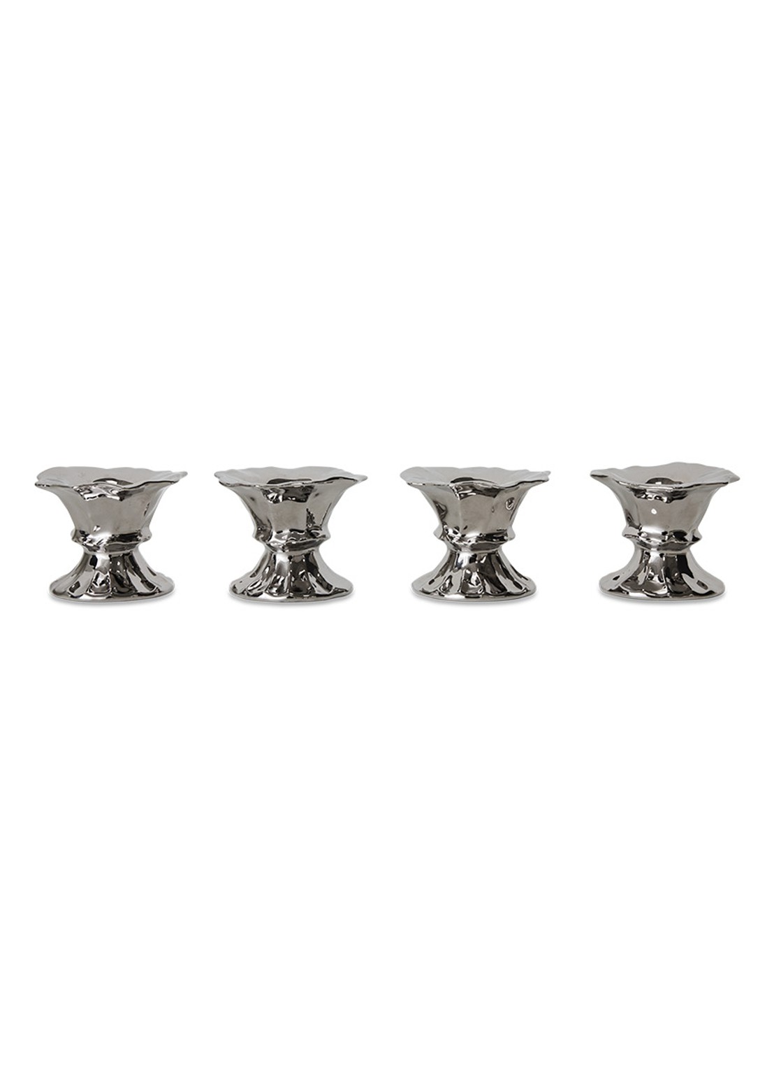 HKliving Eierdopjes set van 4 - voorkant 4 zilver