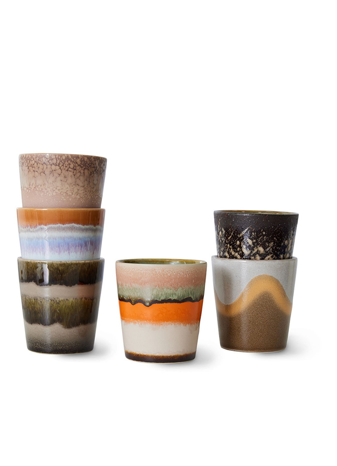HKliving Elements koffiekopje 23 cl set van 6 - detail 4 multicolor