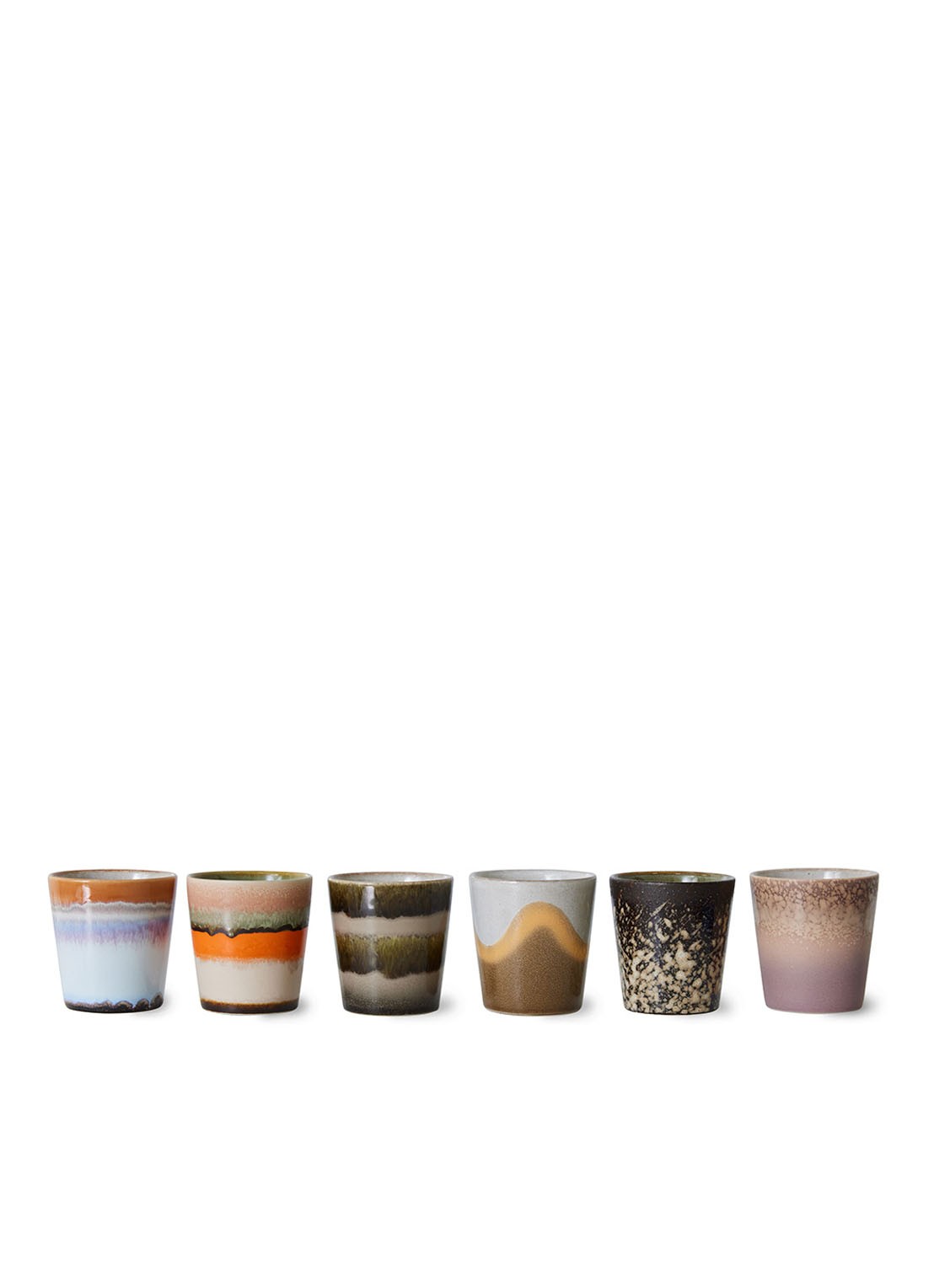 HKliving Elements koffiekopje 23 cl set van 6 - voorkant 2 multicolor