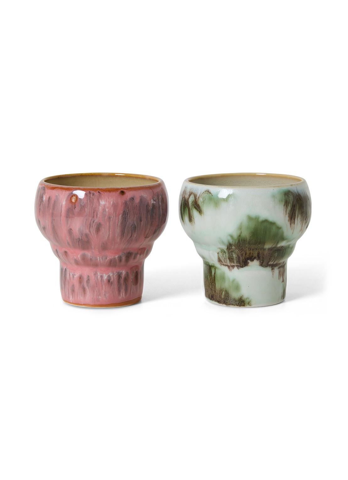 HKliving Expression lungo mok set van 2 - voorkant 2 roze