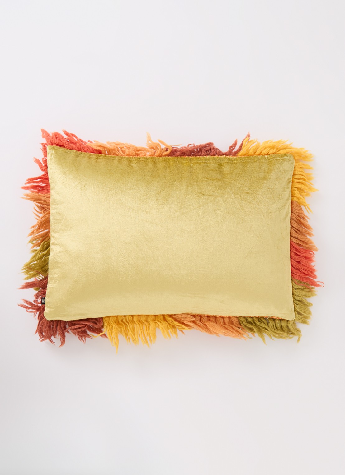 HKliving Fluffie Rag sierkussen 60 x 40 cm - detail 3 multicolor