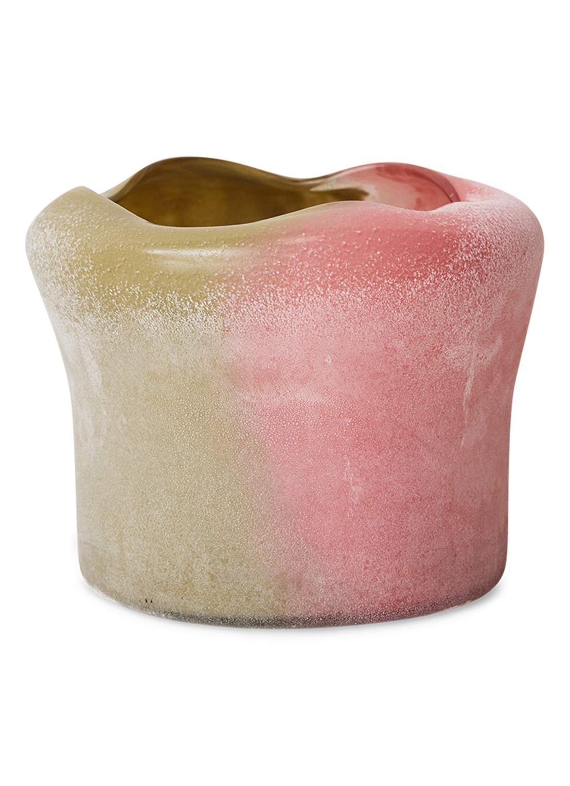 HKliving Folded vaas - voorkant roze