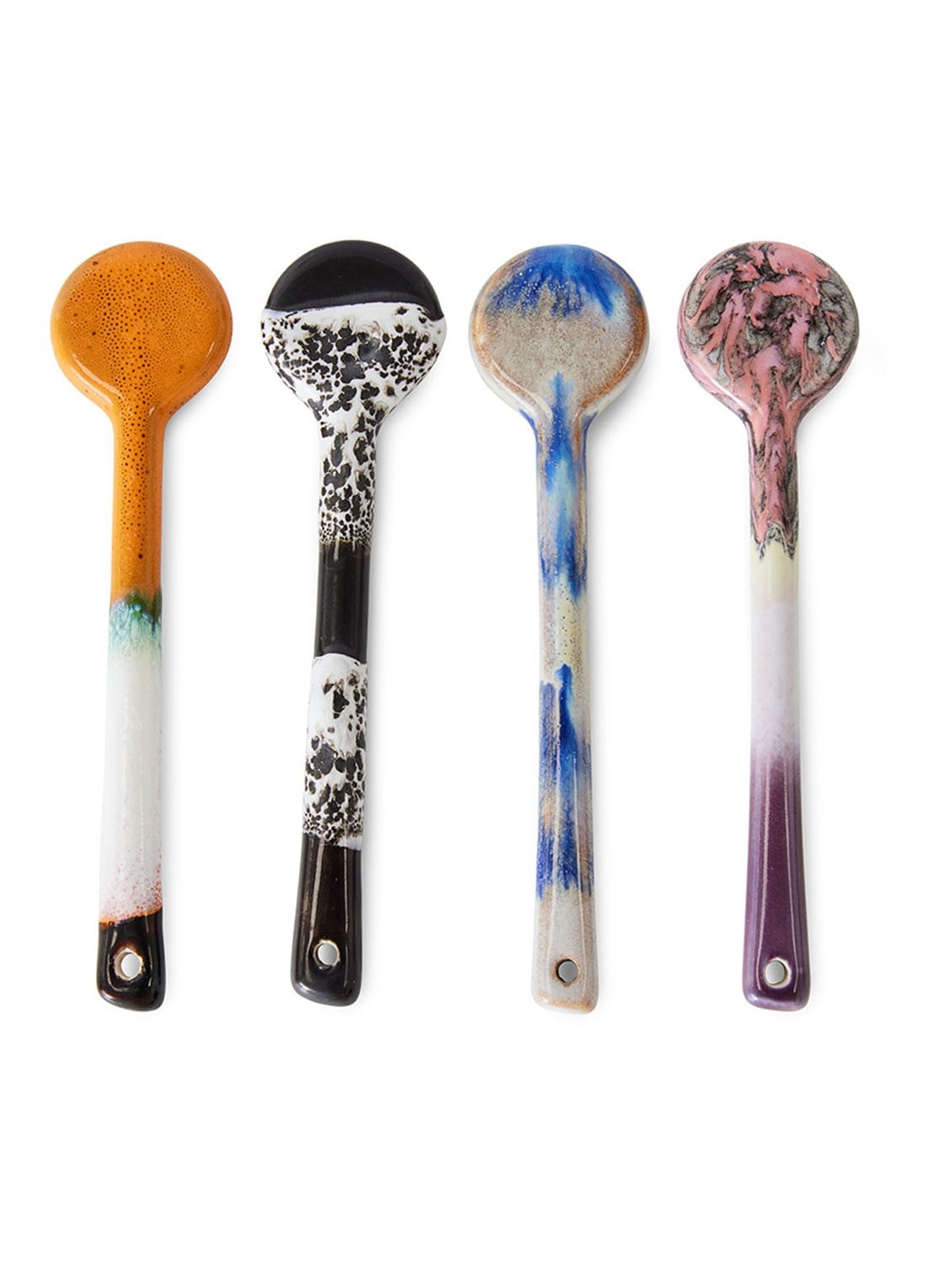 HKliving Force koffielepel set van 4 - voorkant 6 multicolor