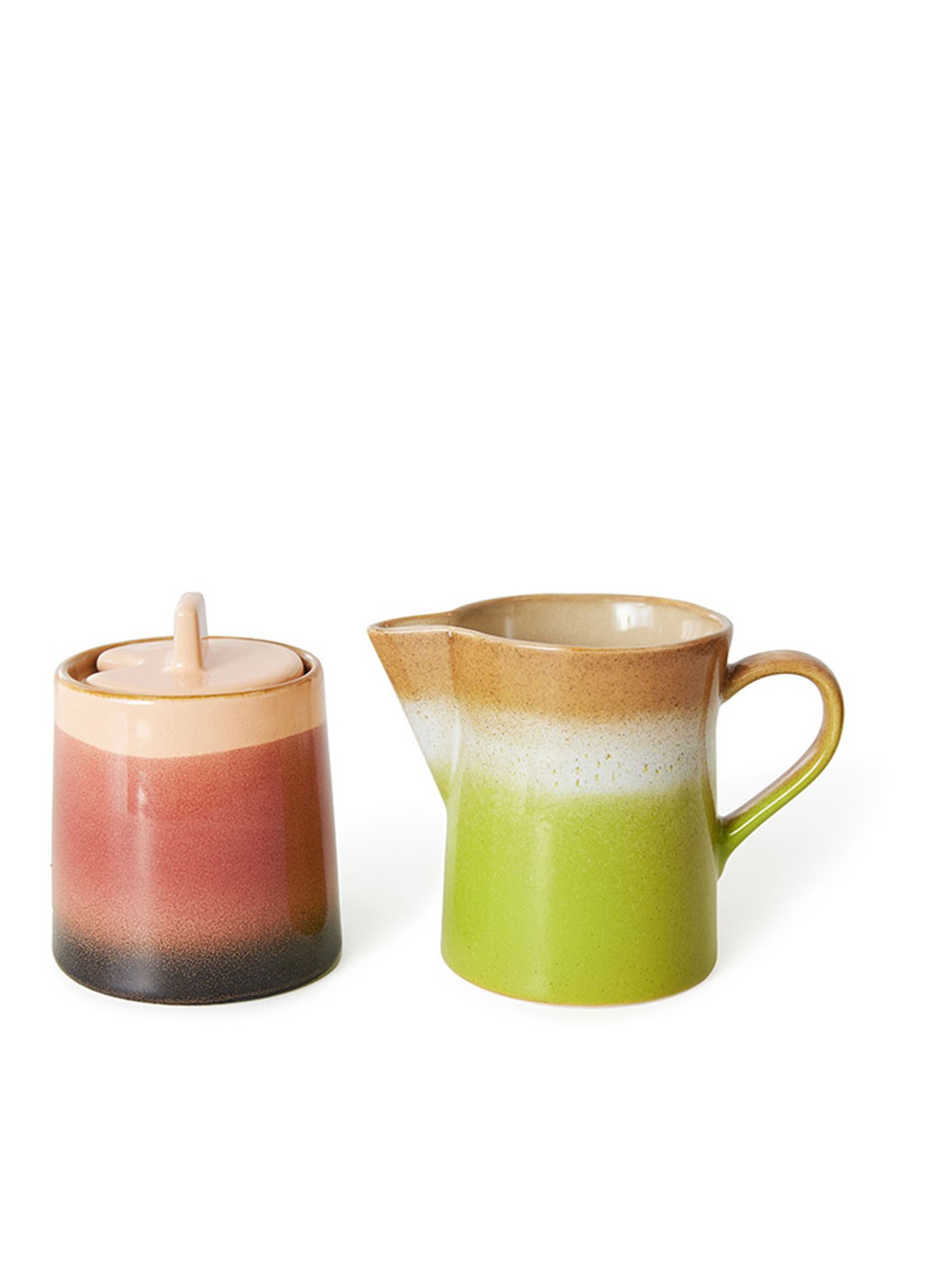 HKliving Foreland suikerpot en melkkan  2-delig - voorkant 4 multicolor