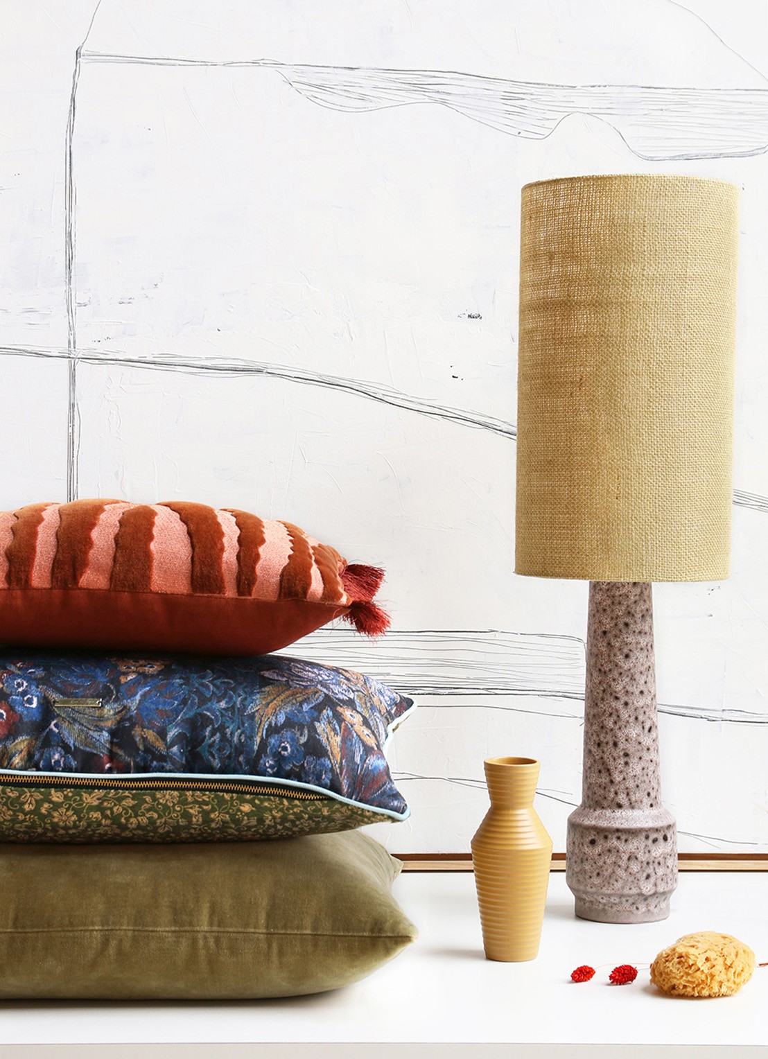 HKliving Fringe Velvet Tiger sierkussen 25 x 40 cm - voorkant 4 roze