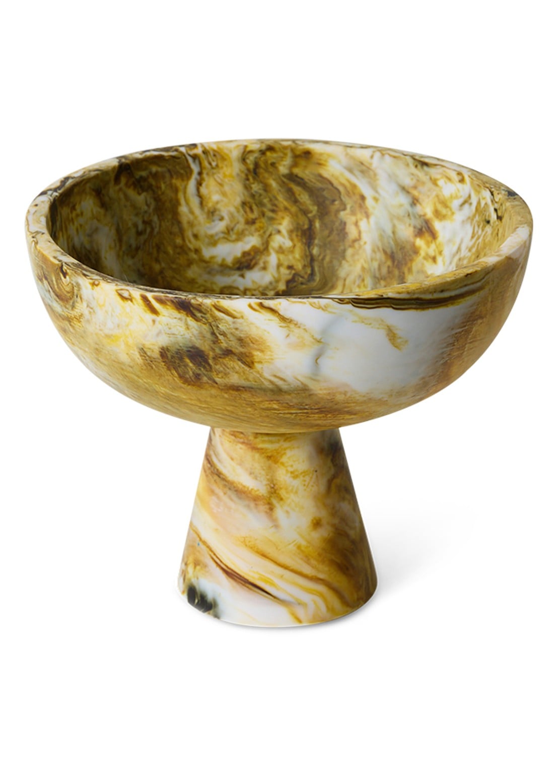 HKliving Fruitschaal 19 x 23,5 cm - voorkant 7 mosterd