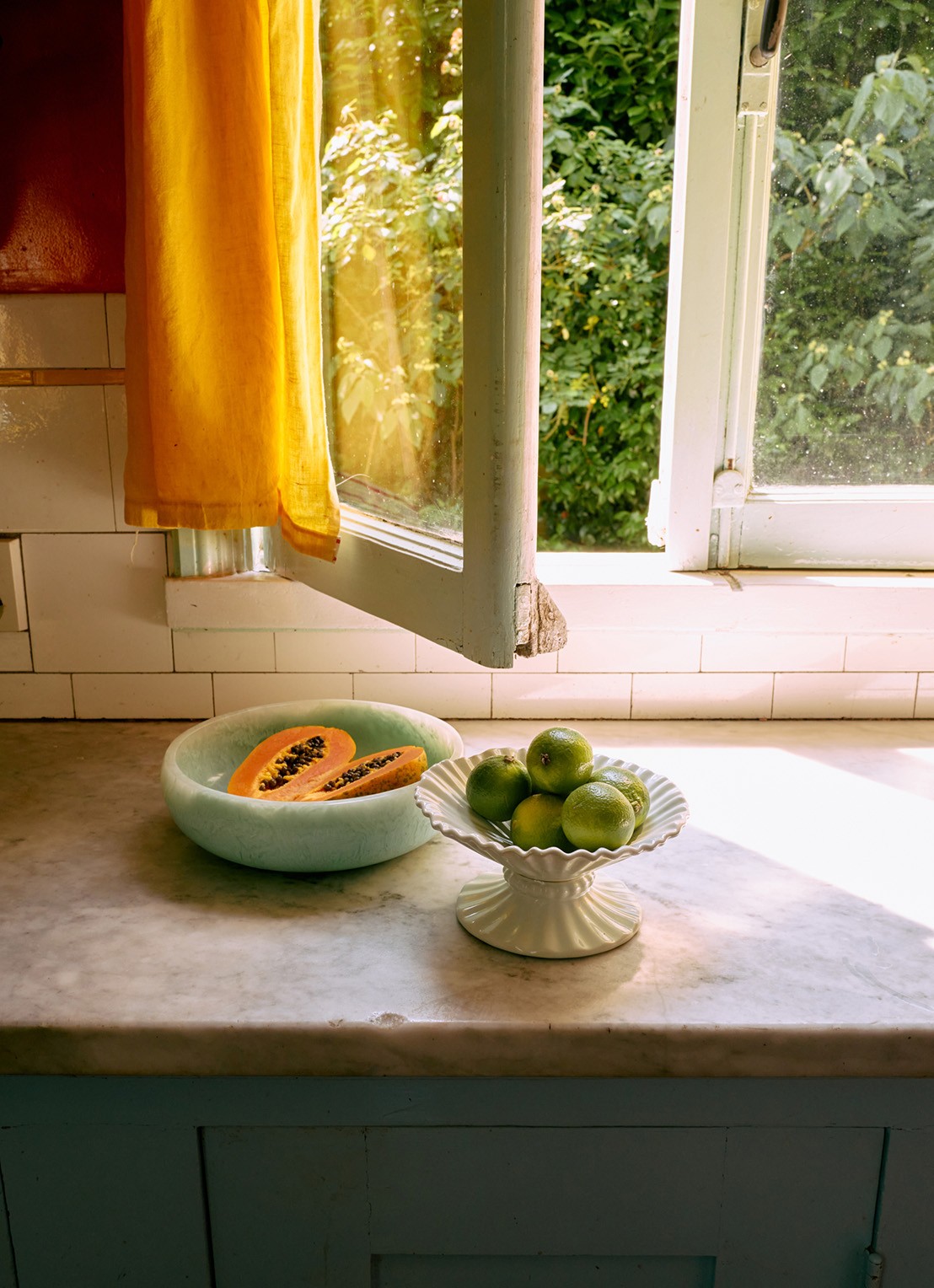 HKliving Fruitschaal 20 cm - achterkant lichtblauw