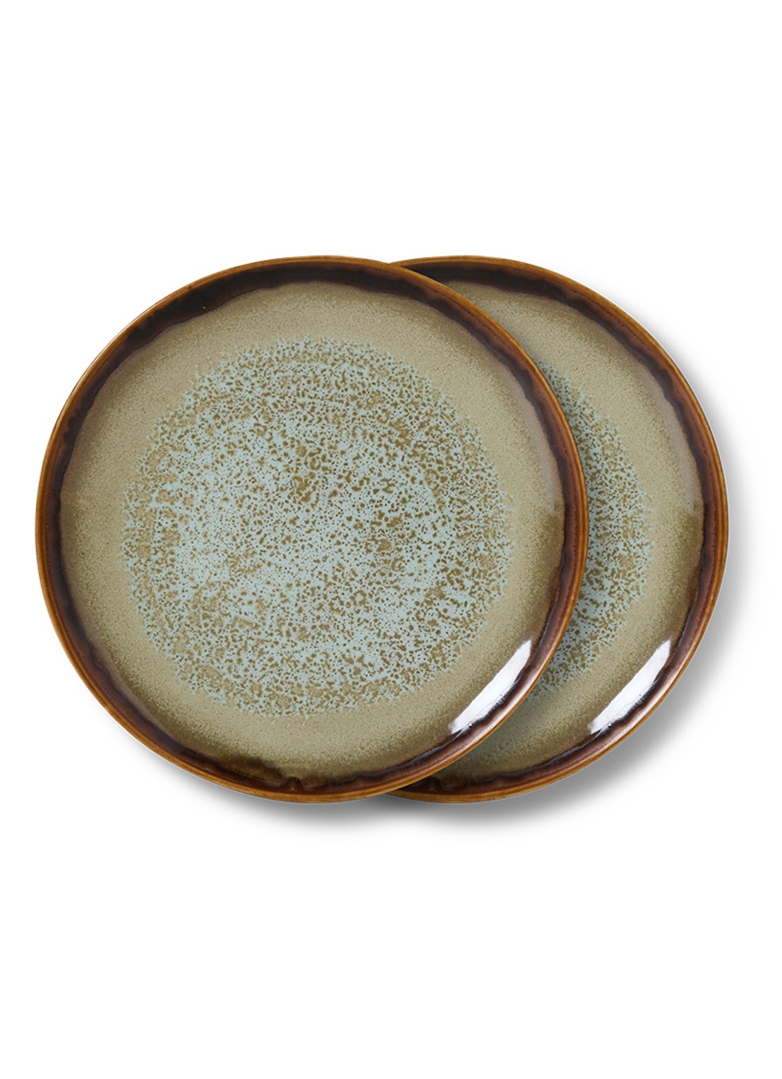 HKliving Gebaksbordje 17,5 cm set van 2 - voorkant 3 blauw