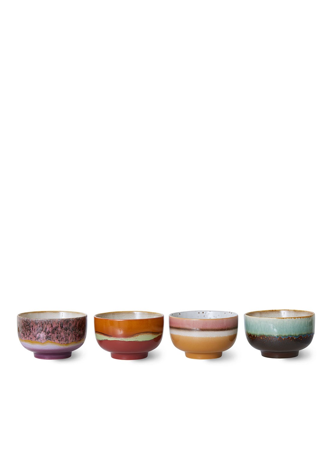 HKliving Geyser kom 13,5 cm set van 4 - detail 3 multicolor