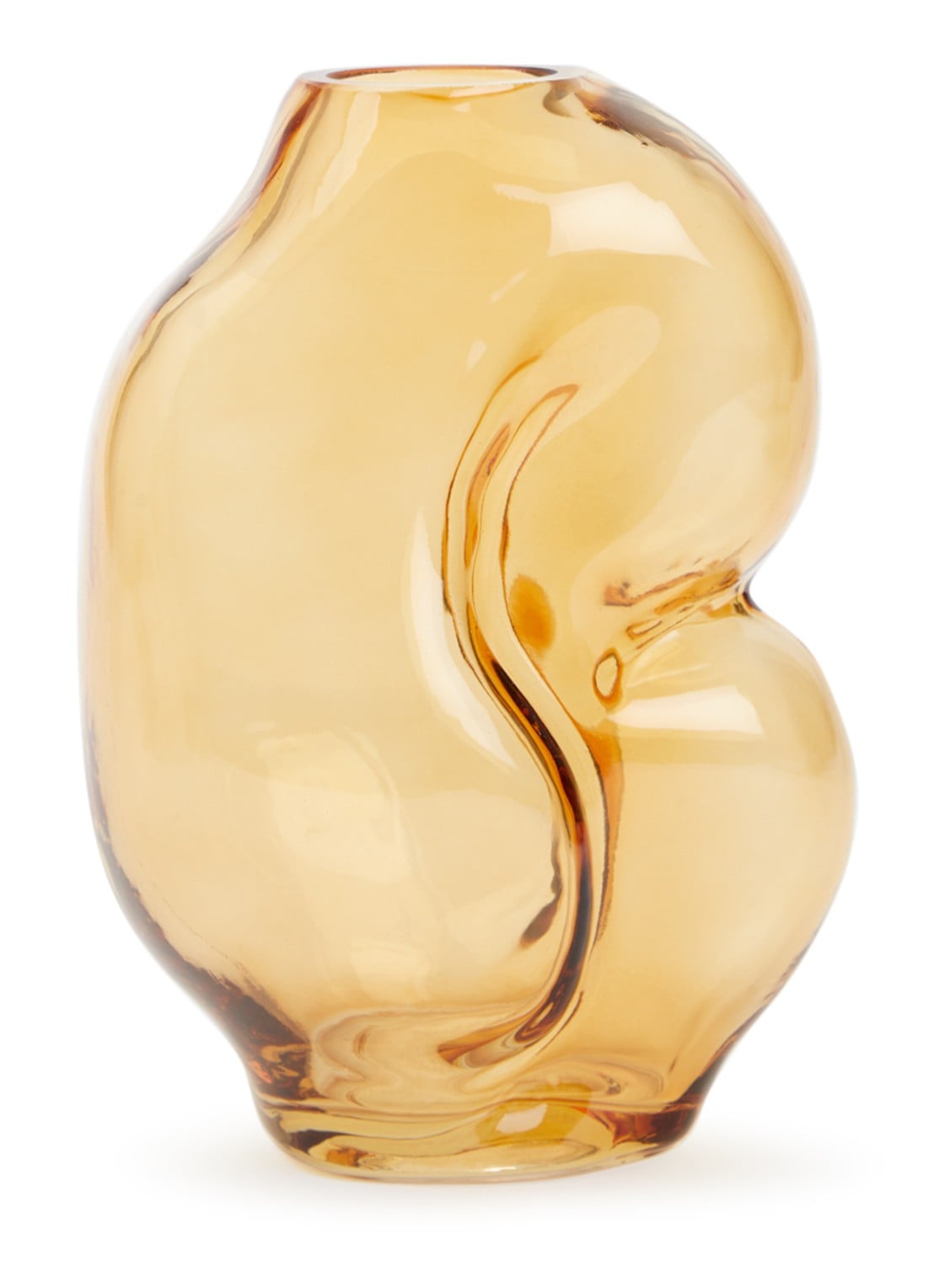 HKliving Gleam Small vaas 18 cm - voorkant okergeel