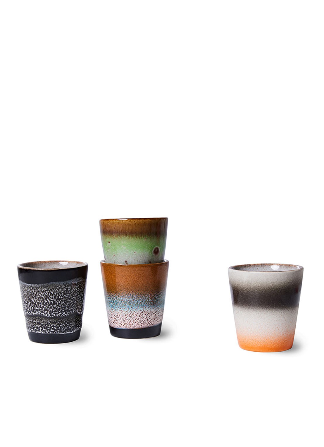HKliving Good Vibes espressokopje 8 cl set van 4 - detail 3 multicolor