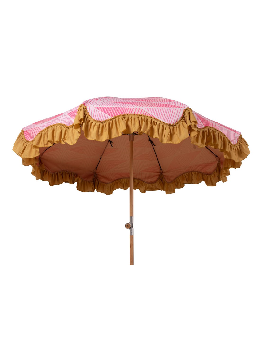 HKliving Graphic Twist strand parasol 200 cm - detail roze