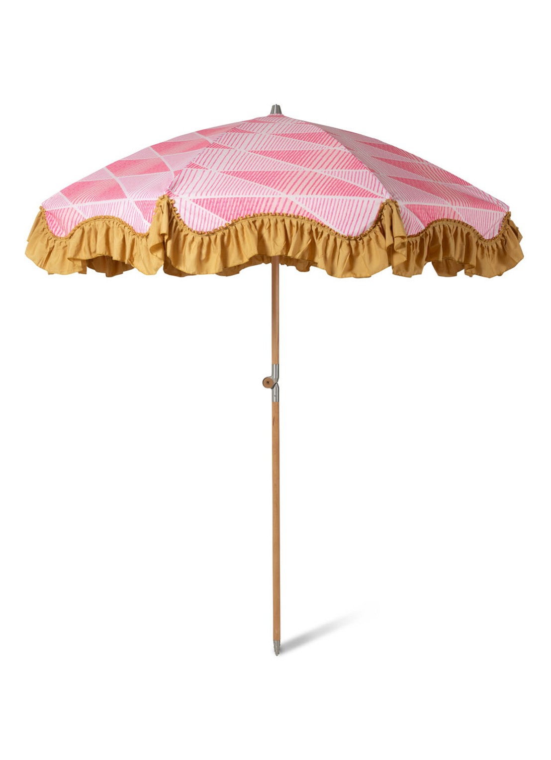 HKliving Graphic Twist strand parasol 200 cm - voorkant 4 roze