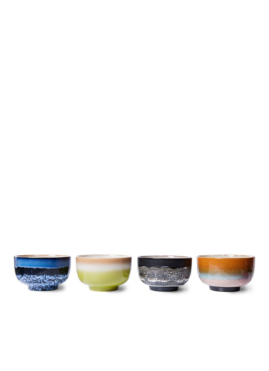 HKliving Groovy kom 13,5 cm set van 4 - detail multicolor