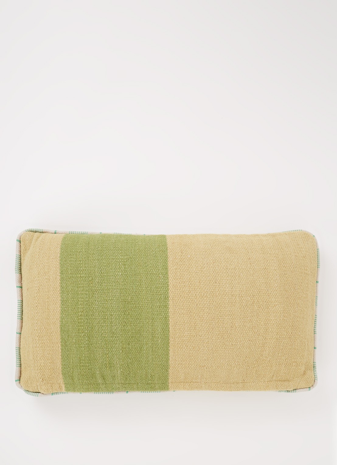 HKliving Hand Woven sierkussen 38 x 74 cm - achterkant lindegroen