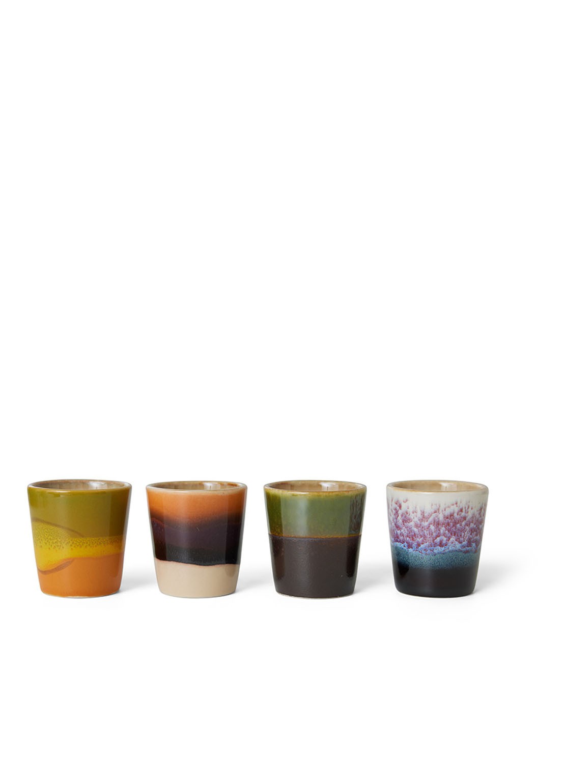HKliving Island eierdop 5 cm set van 4 - voorkant multicolor