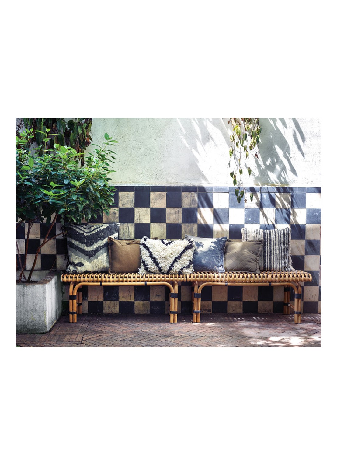 HKliving Jungle sierkussen 45 x 45 cm - detail 3 beige