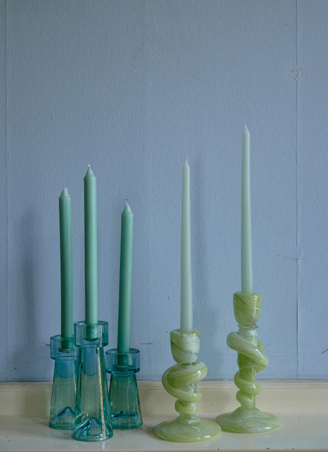 HKliving Knotted kandelaar - voorkant 6 groen