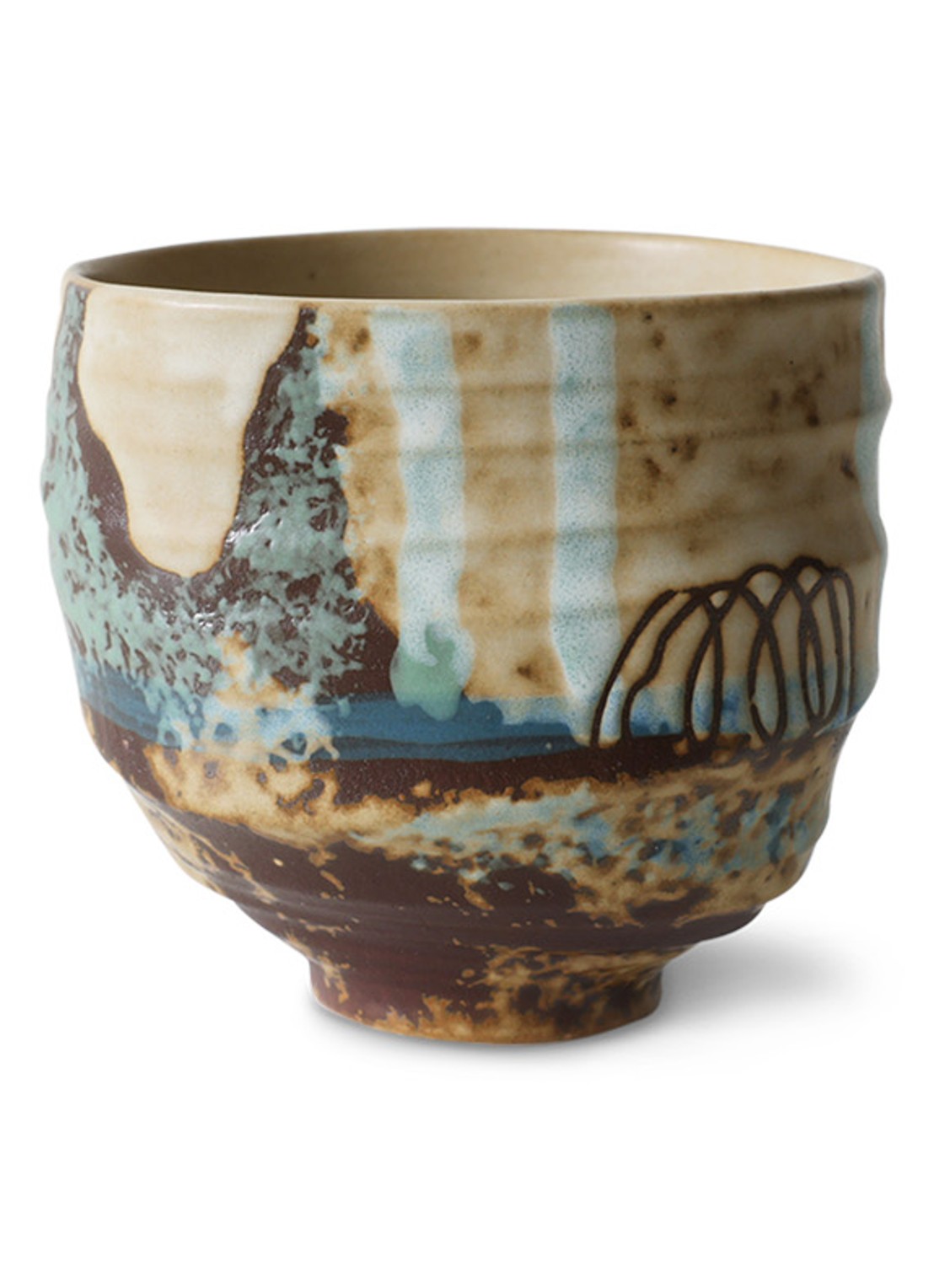 HKliving Koffiekopje 7,5 cm - voorkant blauw