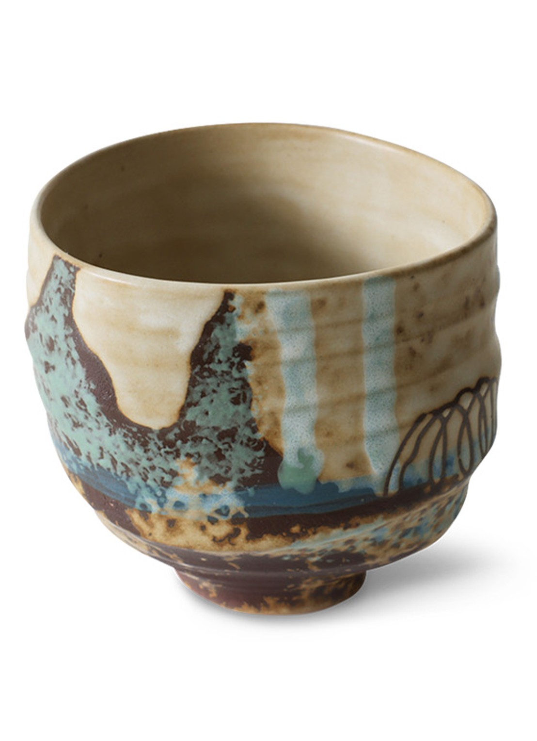 HKliving Koffiekopje 7,5 cm - voorkant 2 blauw