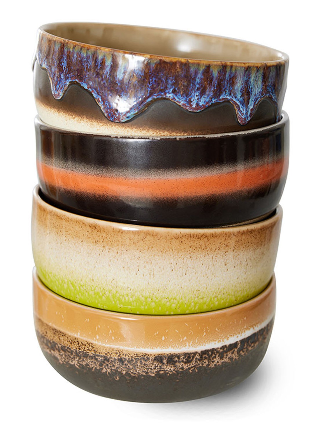 HKliving Kom 12,5 cm set van 4 - voorkant 7 multicolor