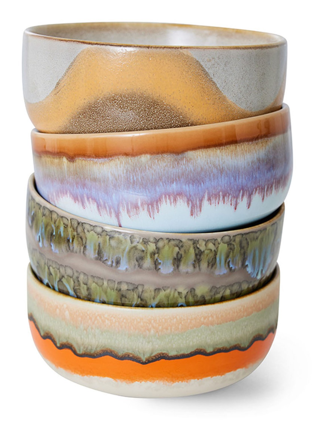 HKliving Kom 12,5 cm set van 4 - voorkant 7 multicolor