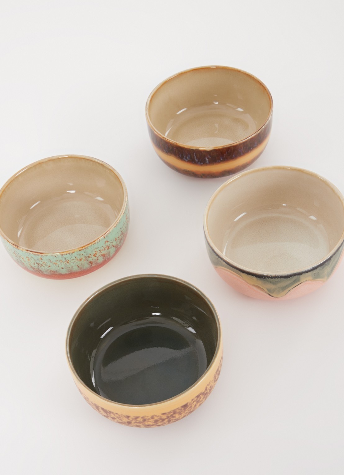 HKliving Kom 12,5 cm set van 4 - detail 2 bruin