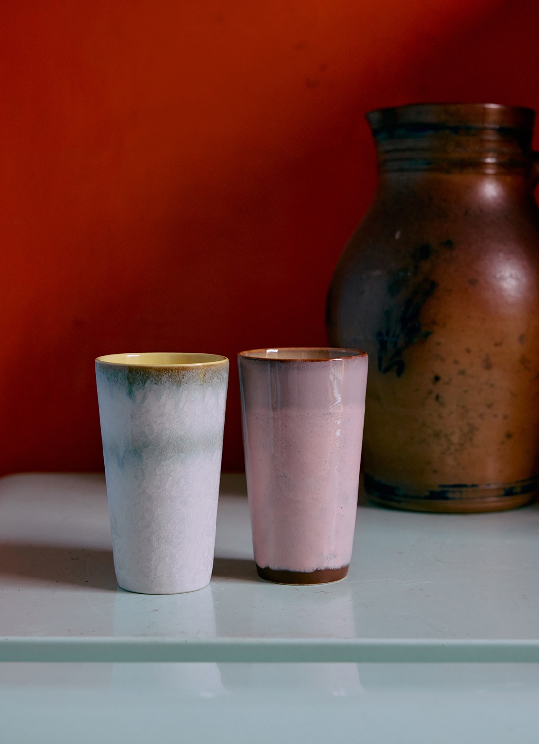 HKliving Latte mok 30 cl - achterkant 5 roze