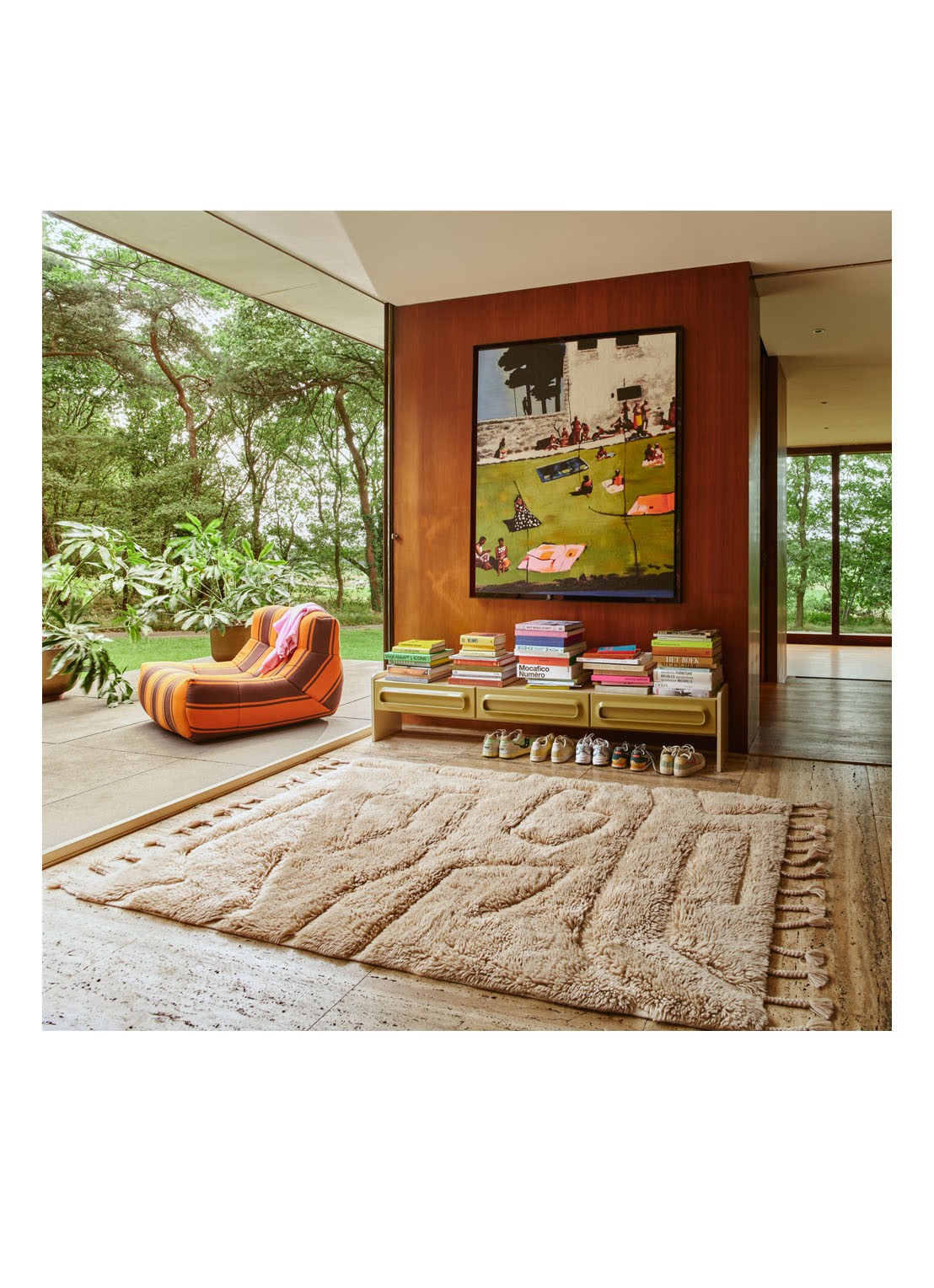 HKliving Limitless vloerkleed 140 x 200 cm - voorkant 6 gebroken wit