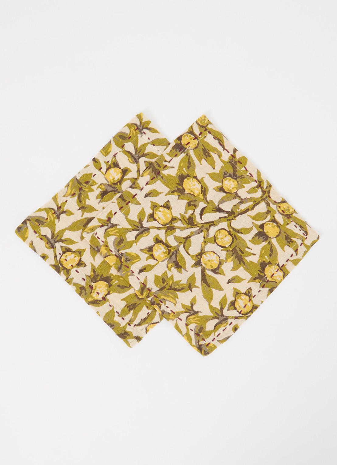 HKliving Mediterranean Olive servet 30 x 30 cm set van 2 - detail 3 groen