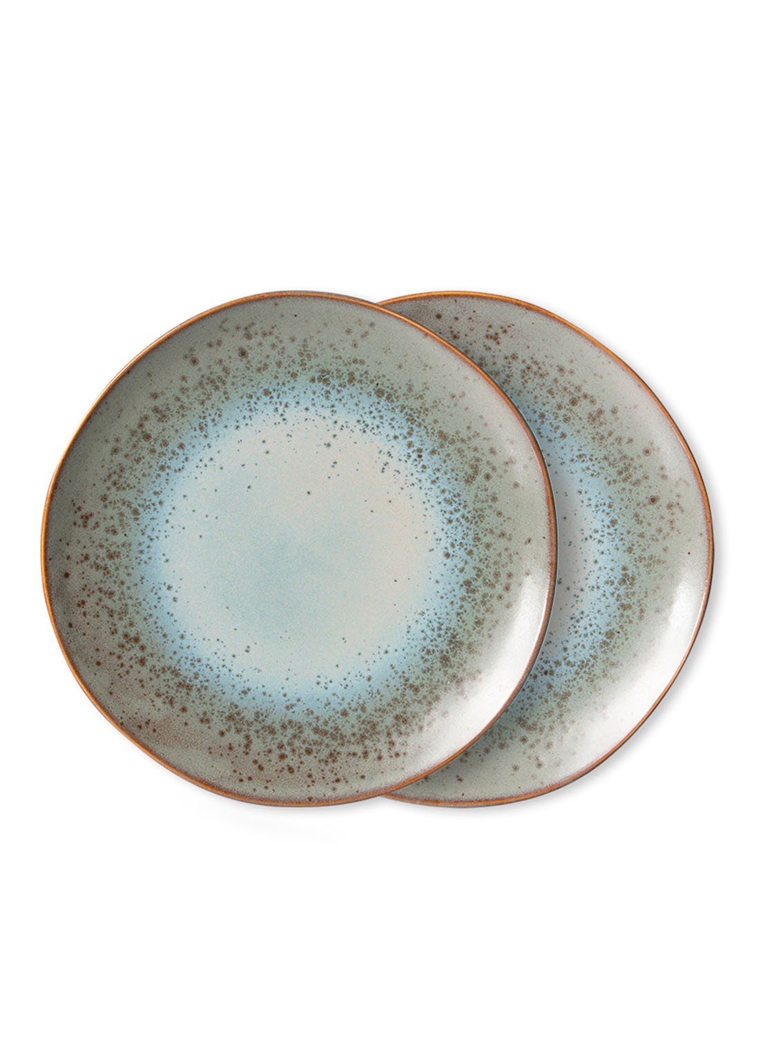 HKliving Mineral dinerbord 27 cm set van 2 - voorkant 4 grijs