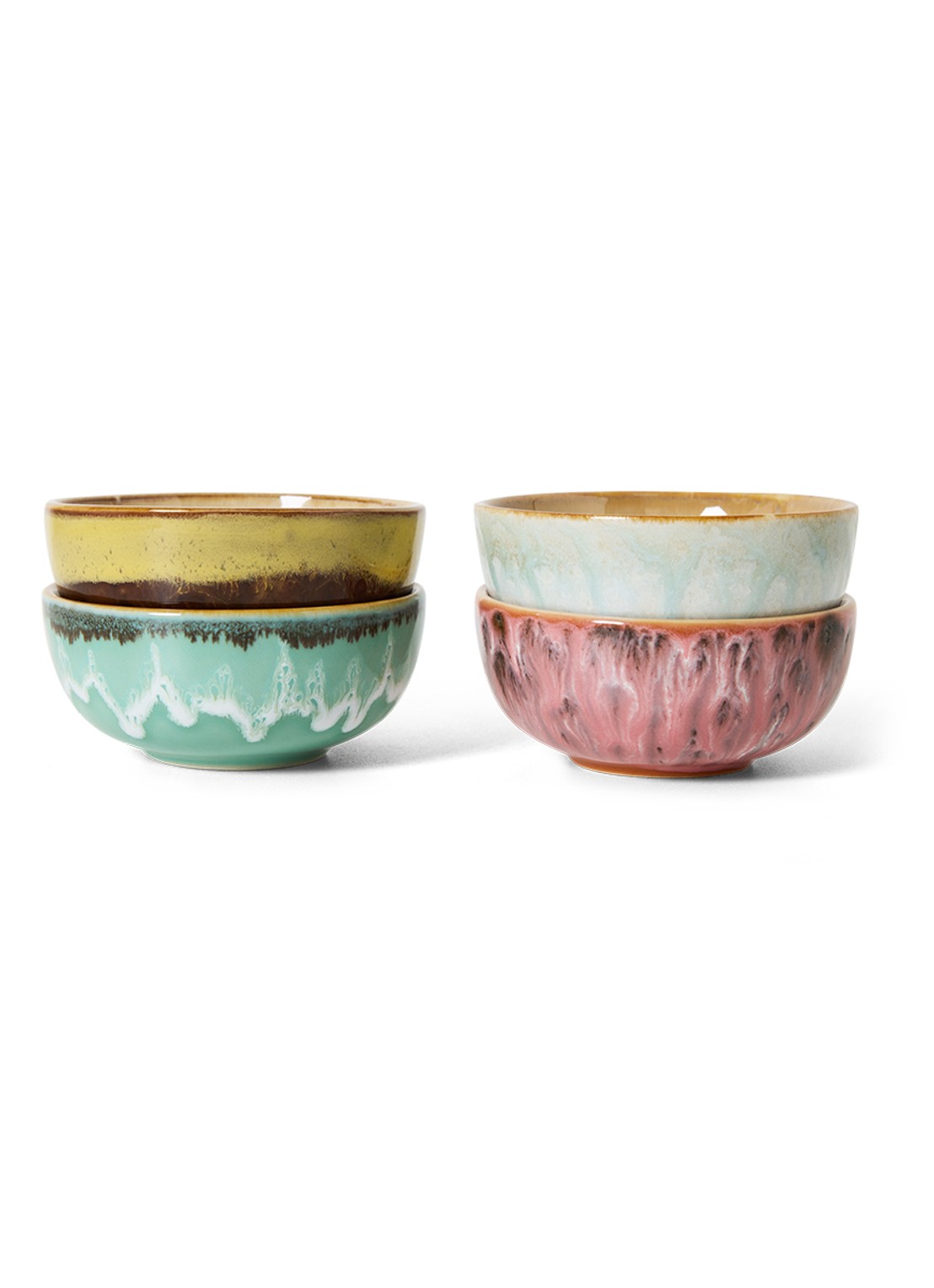 HKliving Modernist XS kom 8,3 cm set van 4 - voorkant groen
