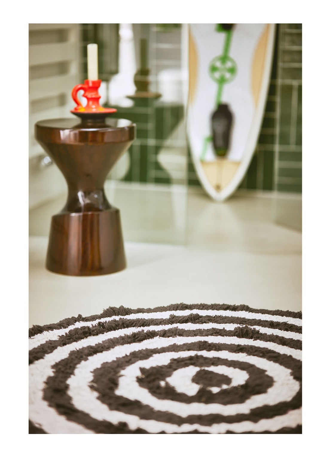 HKliving Mono badmat ø80 cm - voorkant 5 wit