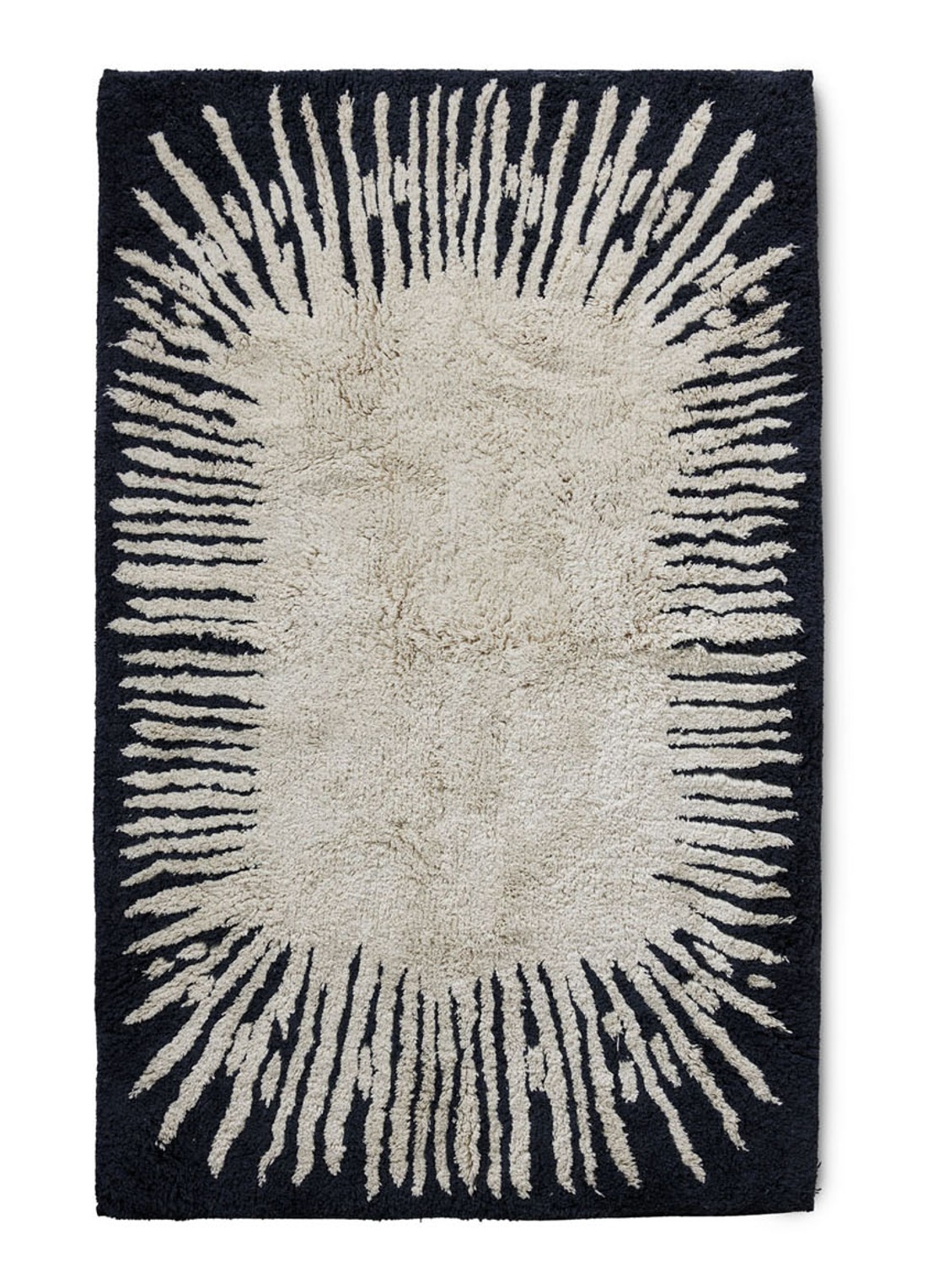 HKliving Monochrome badmat 75 x 120 cm  - voorkant 2 zwart