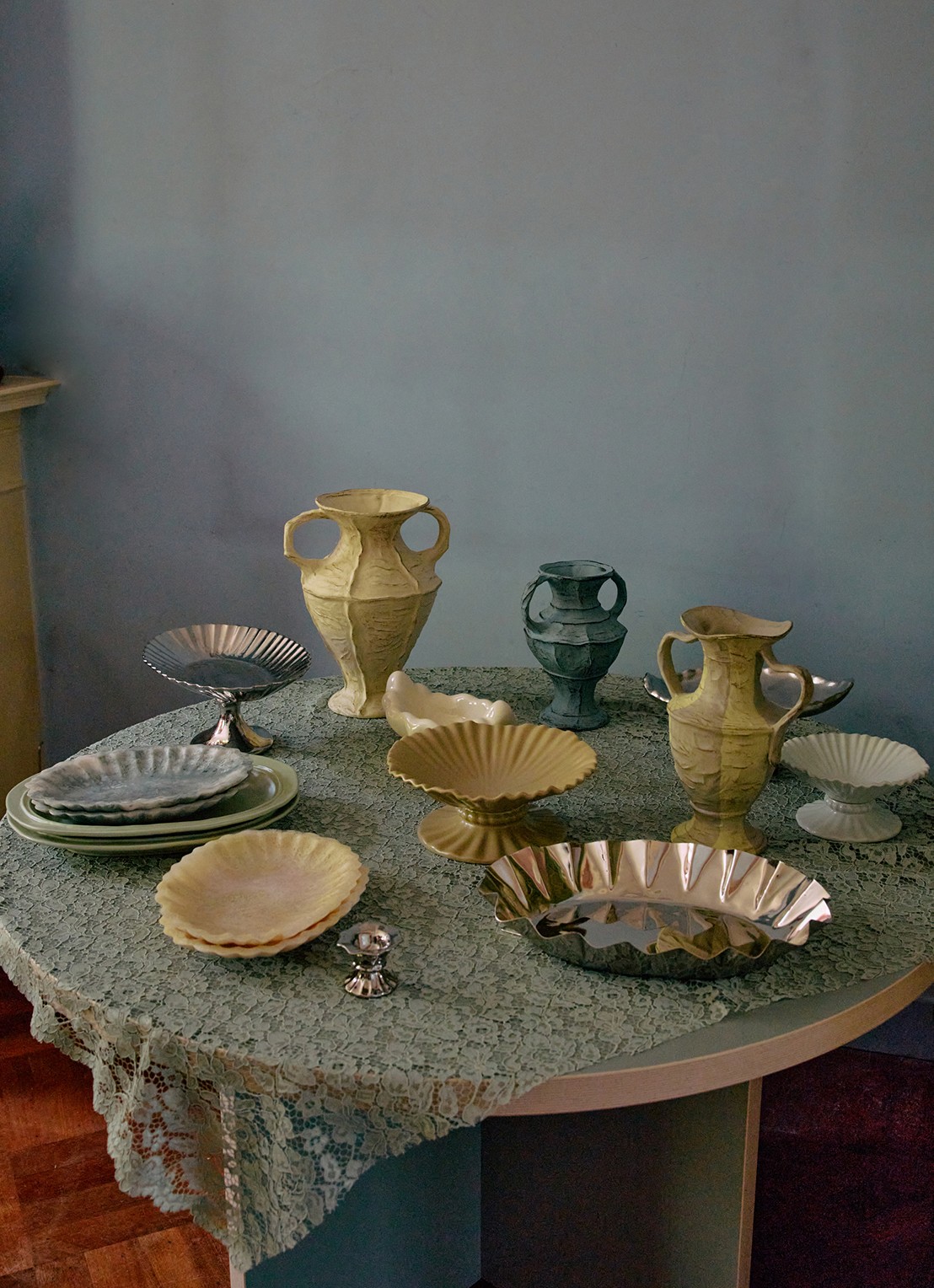 HKliving New Classics vaas - detail 3 blauw