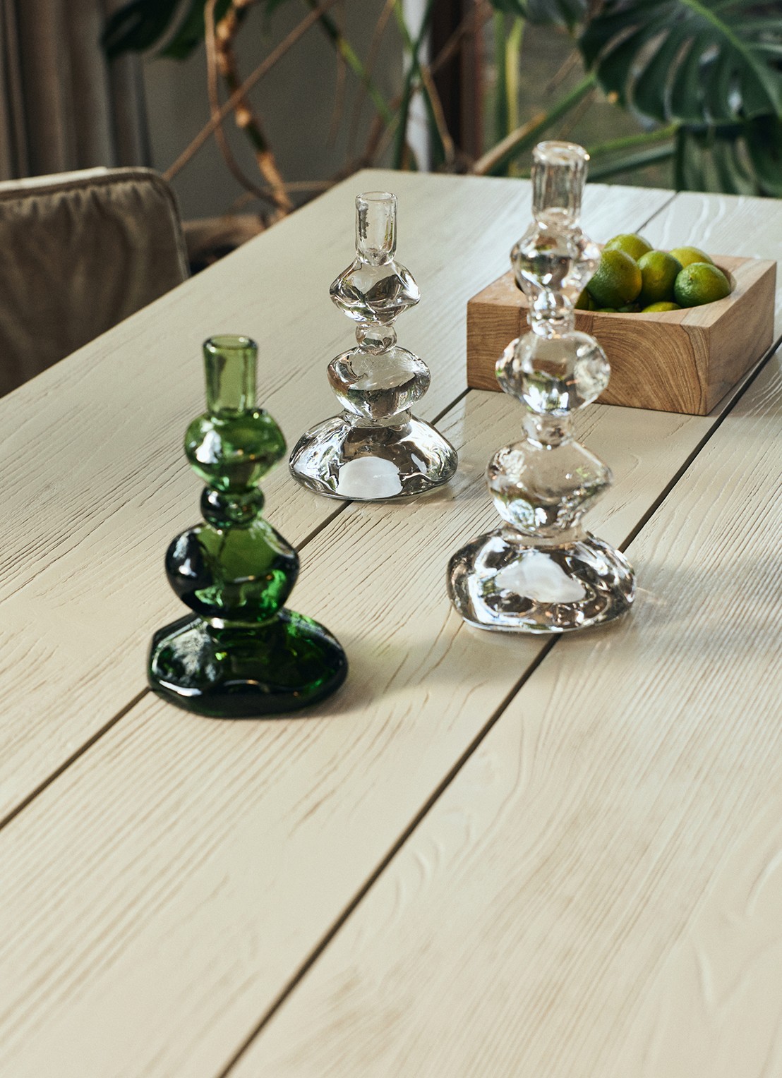 HKliving Nienke Sikkema kandelaar 23 cm - achterkant transparant