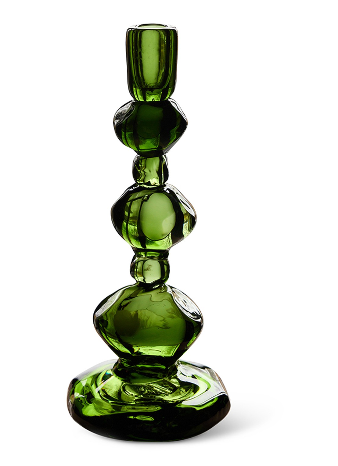 HKliving Nienke Sikkema kandelaar 32,5 cm - voorkant groen